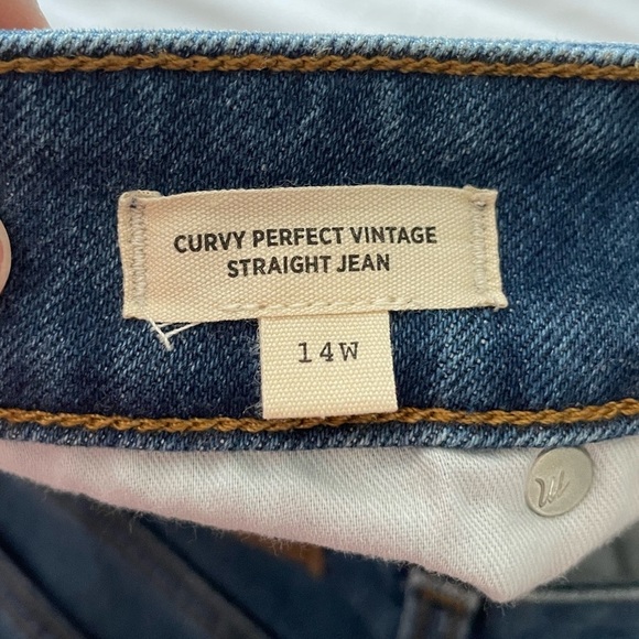 Madewell Curvy Perfect Vintage Straight Jean in Mayfield Wash Size 14W - Picture 12 of 13